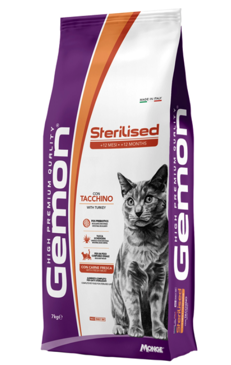 Сухий корм для котів Gemon Cat Sterilised з індичкою 7 кг
